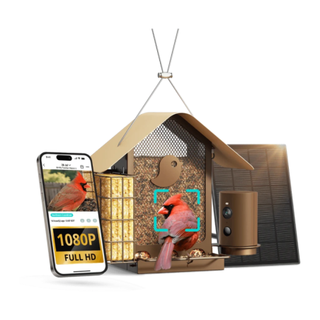 Mangeoire pour oiseaux Birdfy Feeder Metal V 2,5L 1080P 30fps