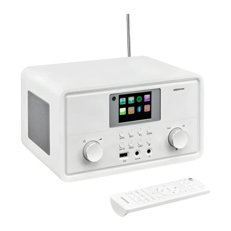Medion MD DAB+, FM Bluetooth, WiFi TFT 2,8 pouces Blanc 88069 Radio