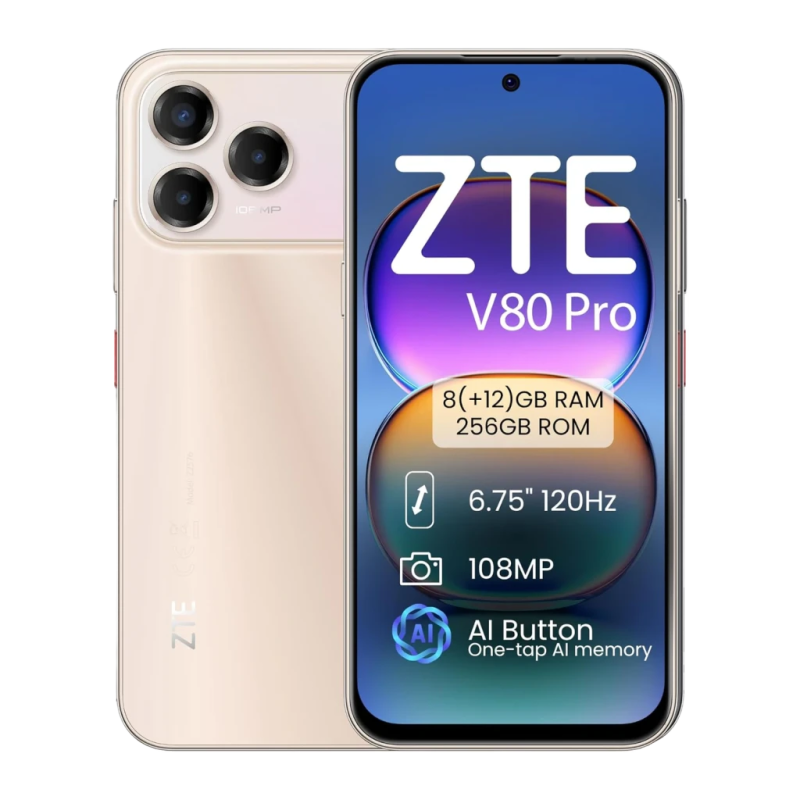 ZTE Blade V80 Pro 8Go/256Go Or 6,75 pouces IPS 120Hz 108MP IP64