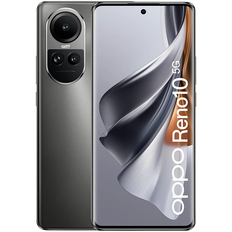 OPPO Reno10 5G 8Go/256Go Gris 6,7 pouces AMOLED 120Hz 64MP 5000mAh 67W NFC