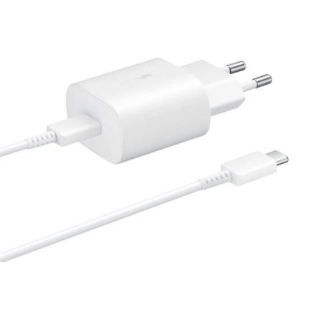 Samsung 25W USB Type-C USB Type-C Cable Super Fast Charging White - Chargeur mural