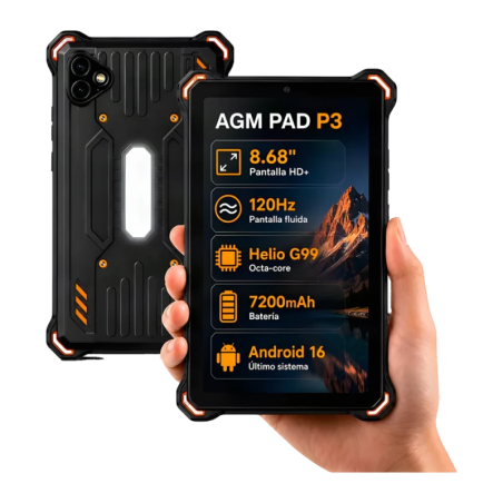 AGM PAD P3 Compact 4G 6 Go/128Go Noir LTE MIL-STD-810H IP69K 8,68 pouces
