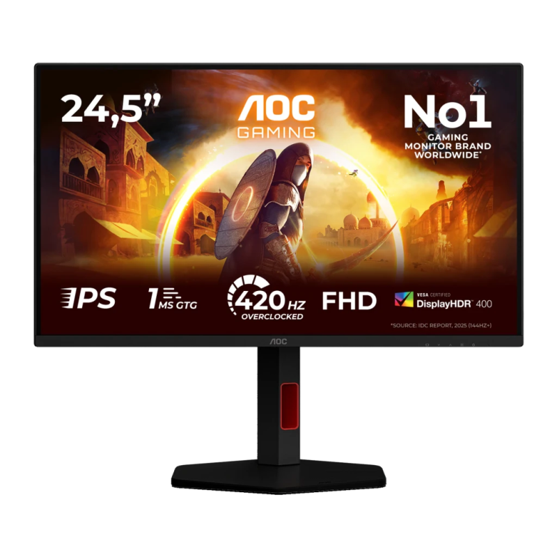 Écran AOC G4 24,5 pouces 400Hz FHD Fast IPS 1ms GTG Rouge 25G4KUR
