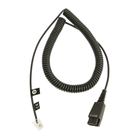 Câble pour casque Jabra QD vers RJ10 spiralé 2 m RJ-10
