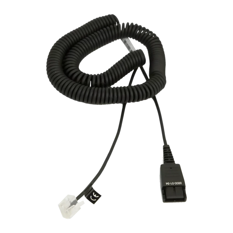 Jabra QD vers RJ45 2m Câble spiralé