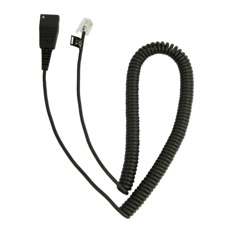 Câble casque Jabra Quick Disconnect vers RJ-10 spiralé 2 m