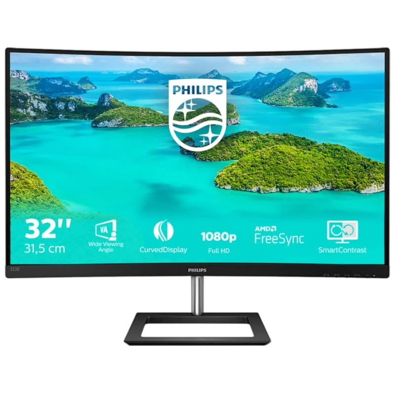 Philips E-Line 322E1C Noir 31,5 pouces Full HD VA 4ms FreeSync incurvé Monitor