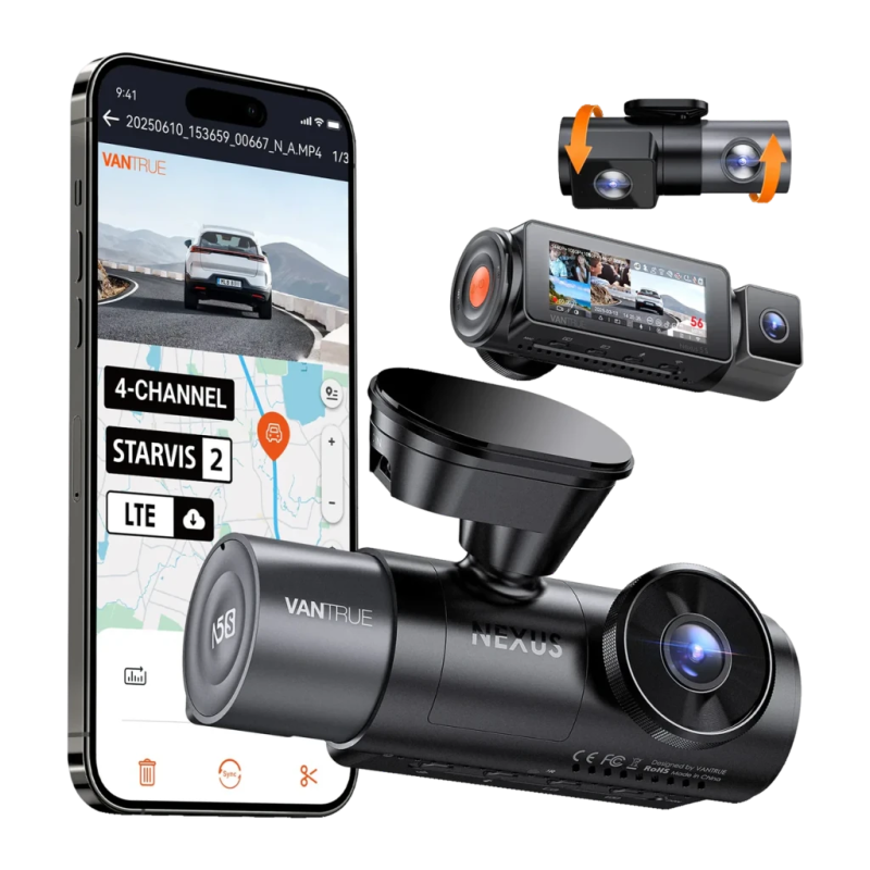 Dashcam Vantrue N5 S 4 Noir canaux 2.7K + 1080p GPS