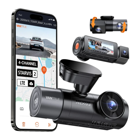 Dashcam Vantrue N5 S 4 Noir canaux 2.7K + 1080p GPS