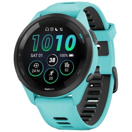 Garmin Forerunner 265 46 mm Turquoise/Noir 1,3 pouces AMOLED GPS 15 jours 5ATM Smartwatch