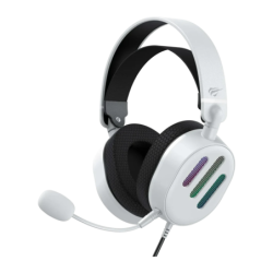 Casque Gaming Havit avec Microphone Circum-Aural Câble 2,1 m Blanc/Noir H2038U