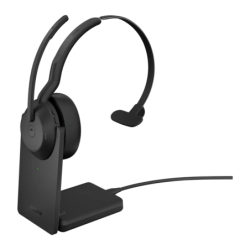 Casque Jabra Evolve2 55 MS Mono avec base de charge Bluetooth 5.2 18h Multipoint Noir