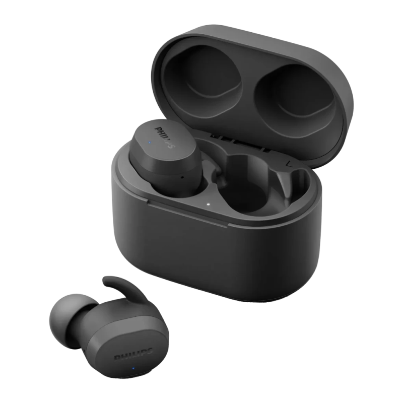 Écouteurs Philips TWS Intra-Auriculaires Bluetooth 5.0 24h avec étui Noir TAT3216