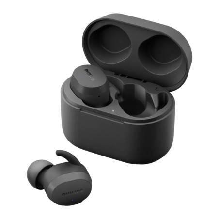 Écouteurs Philips TWS Intra-Auriculaires Bluetooth 5.0 24h avec étui Noir TAT3216