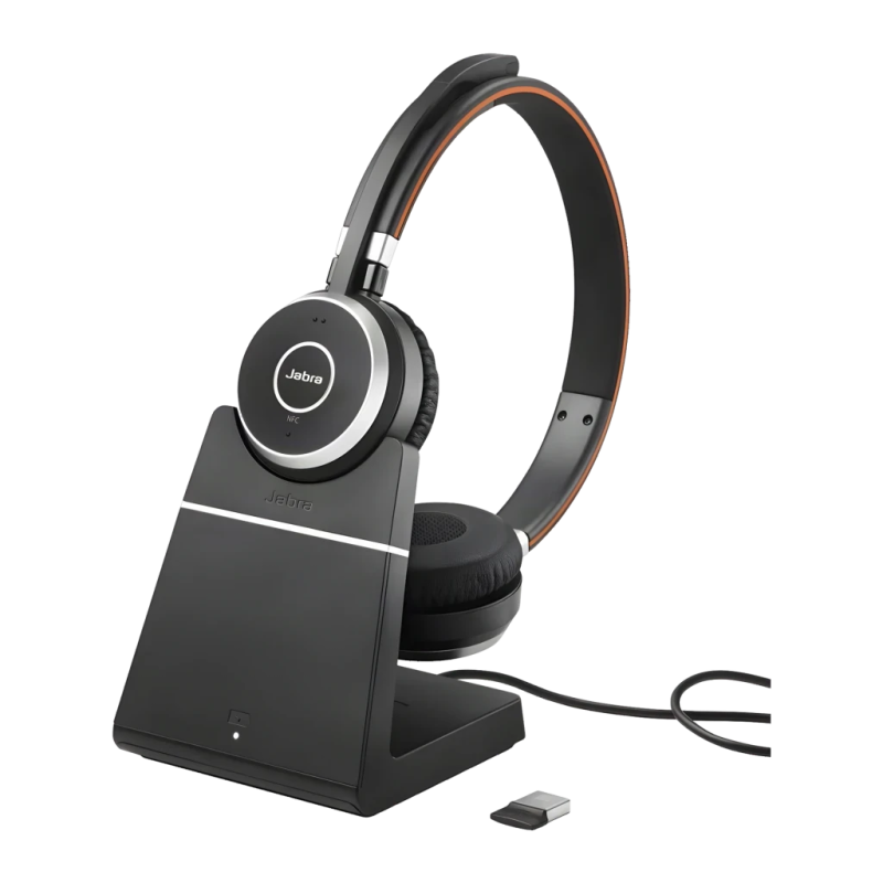 Casque Jabra Evolve 65 UC Stereo Arceau Bluetooth Sans Fil 12h Noir