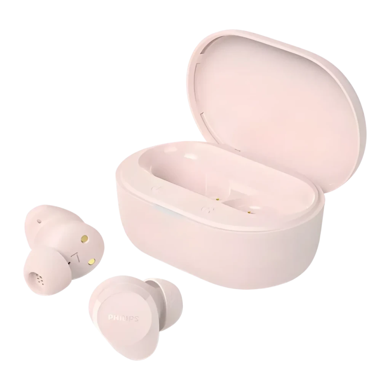 Écouteurs Philips TWS Intra-Auriculaires Bluetooth 6.0 6h (18h avec étui) Rose TAT1300
