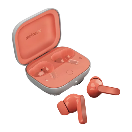 Écouteurs Motorola Moto Buds ANC Réduction de Bruit TWS Bluetooth 5.3 Corail