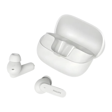 Écouteurs Philips Réduction de Bruit Hybride TWS Bluetooth 6.0 Blanc TAT3000
