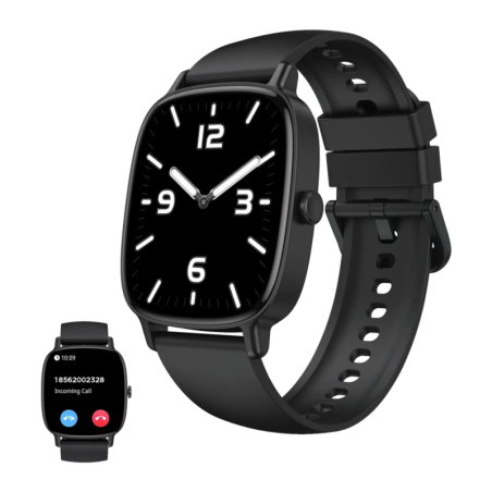 Ksix Pulse 1,83 pouces Noir Appels Bluetooth Fréquence cardiaque, SpO2 Batterie 7 Jours
