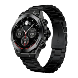 Ksix Titanium 1,43 pouces Noir Appels Bluetooth Fréquence cardiaque, SpO2, Tension artérielle