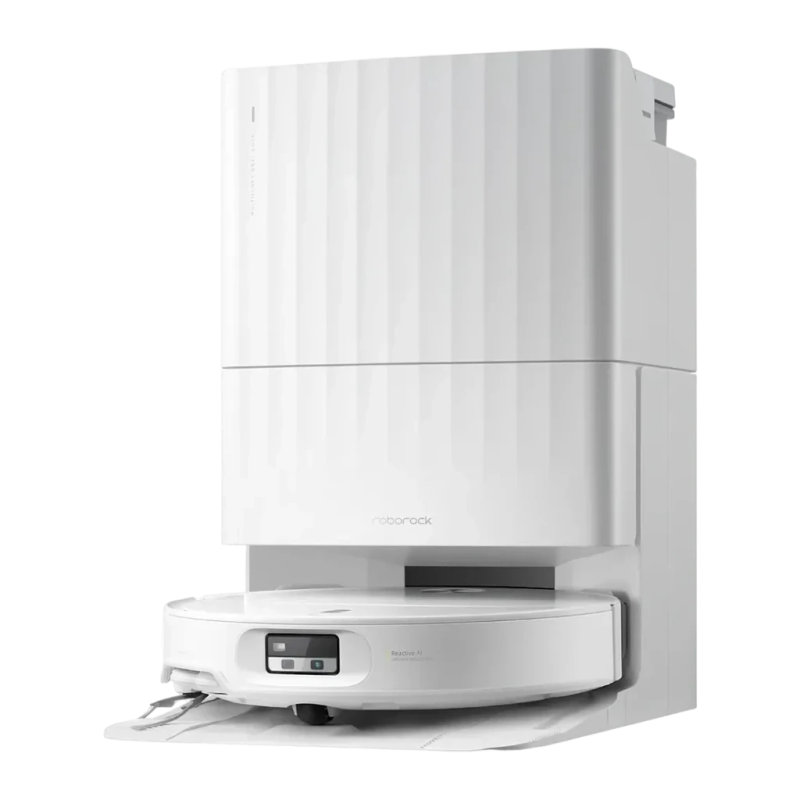 Robot Aspirateur Roborock Qrevo Edge 2X Blanc RetractSense Laveur Sol Vidage Automatique 25000Pa