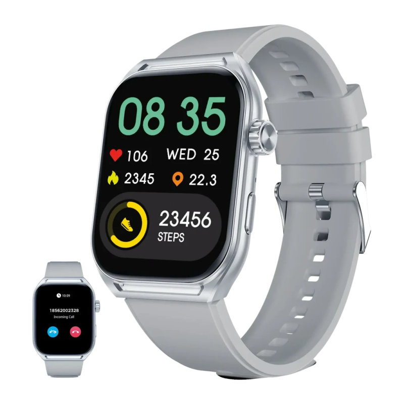 Ksix Urban Move 2.06 pouces Gris Appels Bluetooth Fréquence cardiaque, SpO2 Batterie 5 Jours