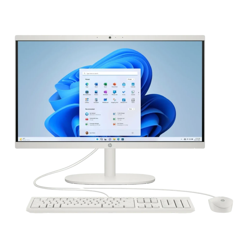 All-in-One HP 8 Go/512 Go SSD Blanc Intel N100 21,4 pouces Windows 11 Home 22-dg0041ns