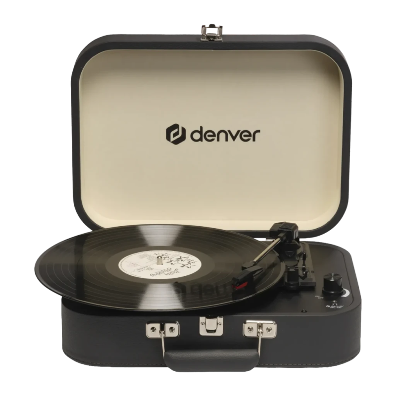 Tourne-disque Denver 33⅓/45/78 RPM USB, RCA, AUX 3,5 mm Noir VPL-130DGR