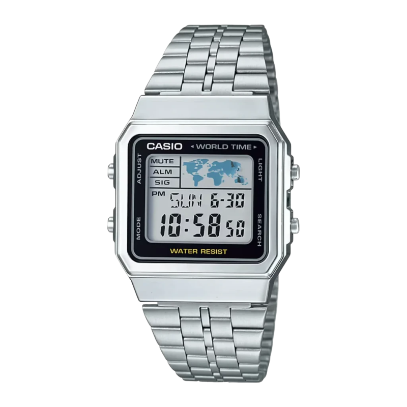 Casio A500WA-1DF Vintage Chronomètre Alarme Calendrier Batterie 3 Ans