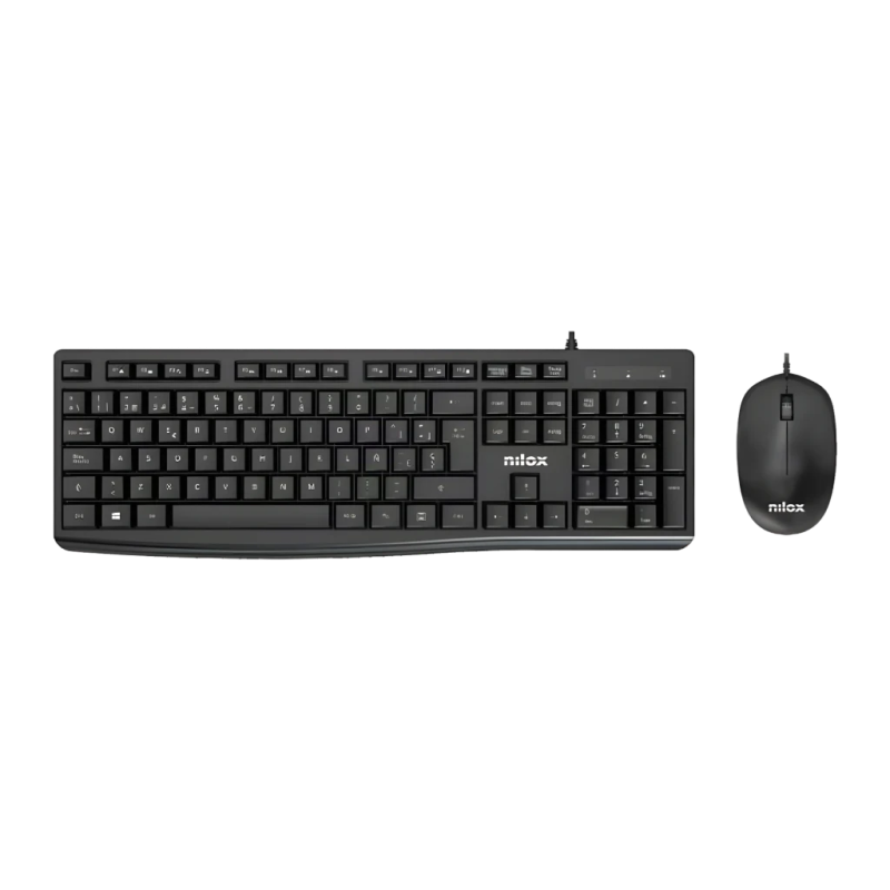 Combo Clavier et Souris Nilox Noir QWERTY Espagnol NXKME0012