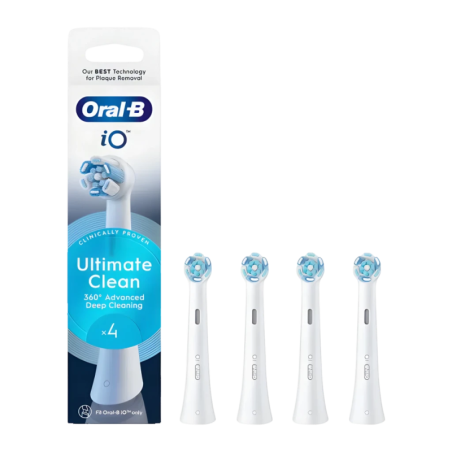 Tête de rechange Oral-B iO UltimateClean Pack 4 unités CrissCross Blanc