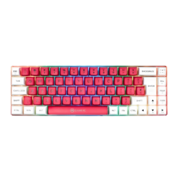 Clavier Gaming GAMIAC TKL69G Mécanique Kailh Red Hot-Swap RGB TKL Espagnol Blanc/Rose