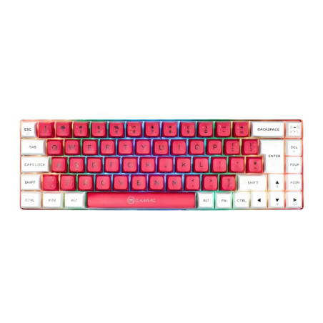 Clavier Gaming GAMIAC TKL69G Mécanique Kailh Red Hot-Swap RGB TKL Espagnol Blanc/Rose