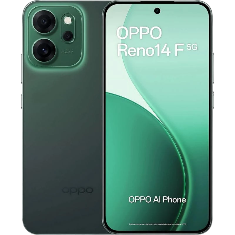 OPPO Reno14F 5G 12GB/256GB Vert 6,57 pouces AMOLED 50MP 6000mAh 45W NFC