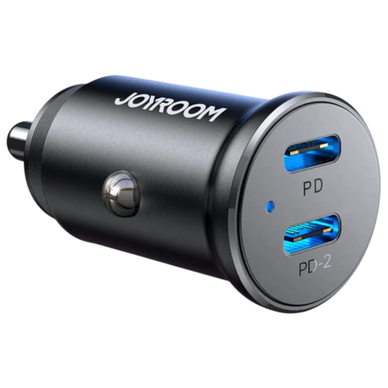 Joyroom JR-CCN06 Dual USB-C Mini Metal - Chargeur de voiture