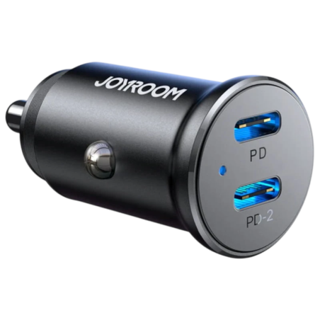 Joyroom JR-CCN06 Dual USB-C Mini Metal - Chargeur de voiture