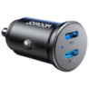Joyroom JR-CCN06 Dual USB-C Mini Metal - Chargeur de voiture