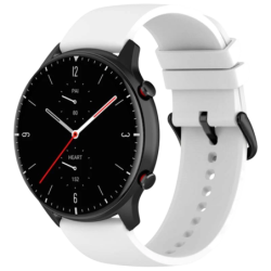 Bracelet en silicone Universal 22mm Blanc pour para Smartwatch Xiaomi/Amazfit/Samsung/Huawei/Realme/Ticwatch