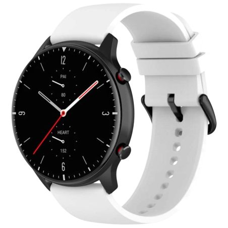 Bracelet en silicone Universal 22mm Blanc pour para Smartwatch Xiaomi/Amazfit/Samsung/Huawei/Realme/Ticwatch
