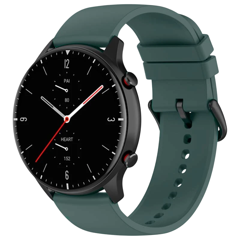 Bracelet en silicone Universal 22mm Vert foncé pour Smartwatch Xiaomi/Amazfit/Samsung/Huawei/Realme/Ticwatch