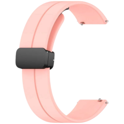 Bracelet Universal Fermoir Magnétique 22mm Rose pour Smartwatch Xiaomi/Amazfit/Samsung/Huawei/Realme/Ticwatch