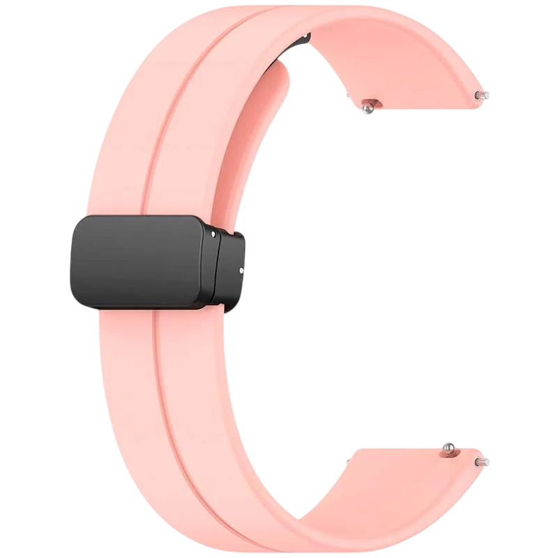 Bracelet Universal Fermoir Magnétique 22mm Rose pour Smartwatch Xiaomi/Amazfit/Samsung/Huawei/Realme/Ticwatch
