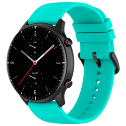 Bracelet en silicone Universal 22mm Turquoise pour Smartwatch Xiaomi/Amazfit/Samsung/Huawei/Realme/Ticwatch