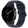 Bracelet en silicone Universal 22mm Bleu foncé pour Smartwatch Xiaomi/Amazfit/Samsung/Huawei/Realme/Ticwatch