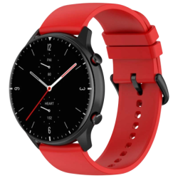Bracelet en silicone Universal 22mm Rouge pour para Smartwatch Xiaomi/Amazfit/Samsung/Huawei/Realme/Ticwatch