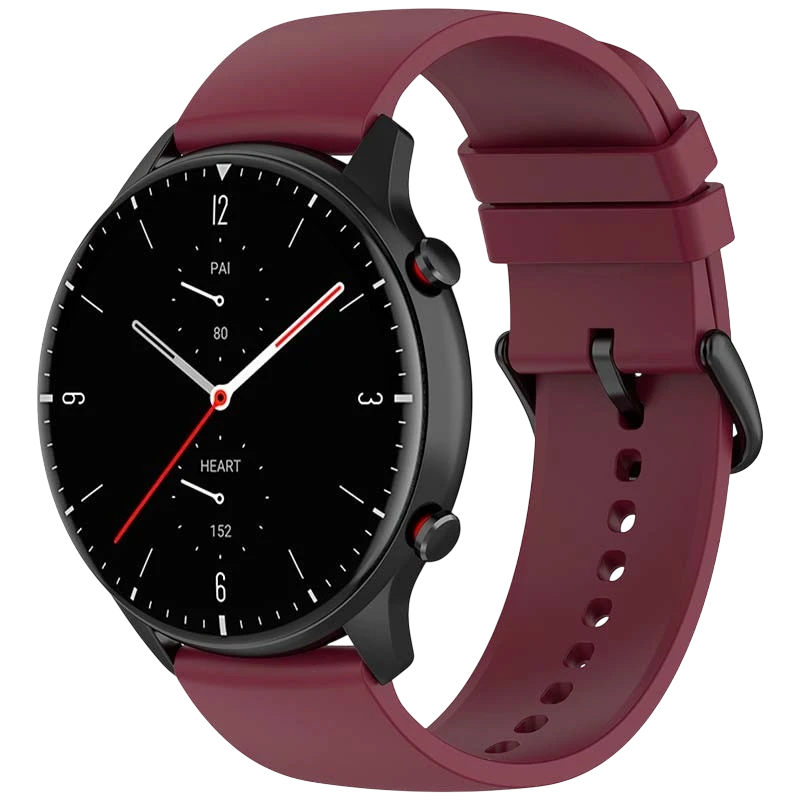 Bracelet en silicone Universal 22mm Vin pour Smartwatch Xiaomi/Amazfit/Samsung/Huawei/Realme/Ticwatch