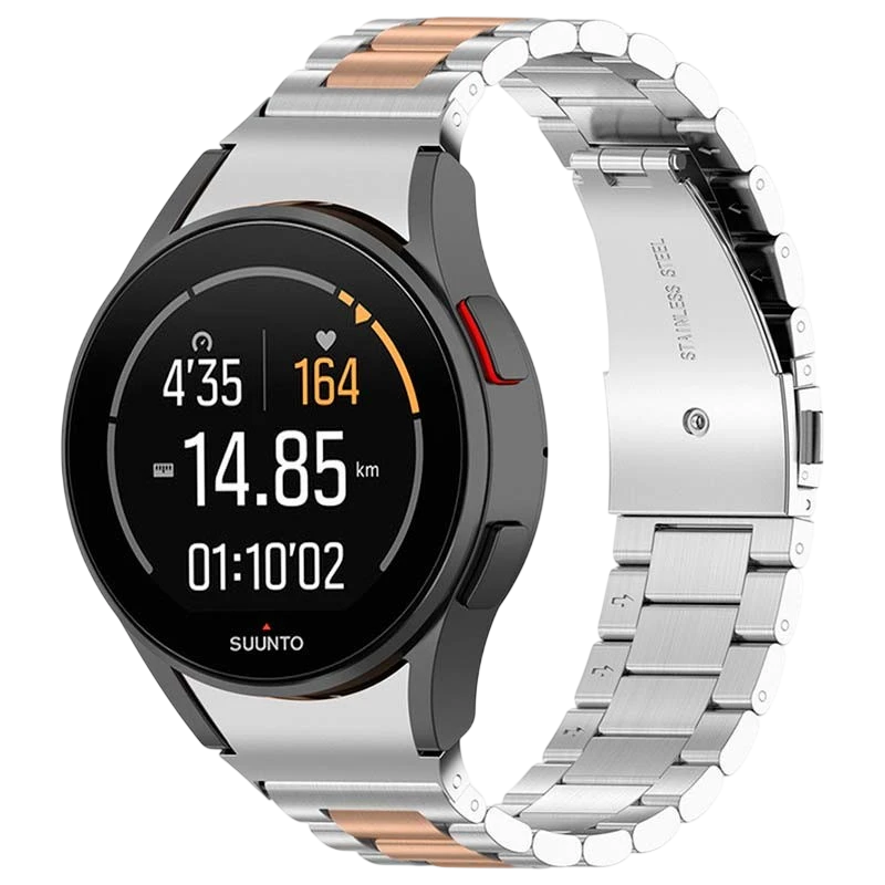 Bracelet Métal Maillons Samsung Galaxy Watch 4/5/6 Argent+Or Rose