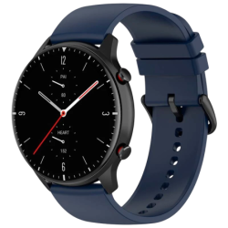 Bracelet en silicone Universal 22mm Bleu foncé pour Smartwatch Xiaomi/Amazfit/Samsung/Huawei/Realme/Ticwatch