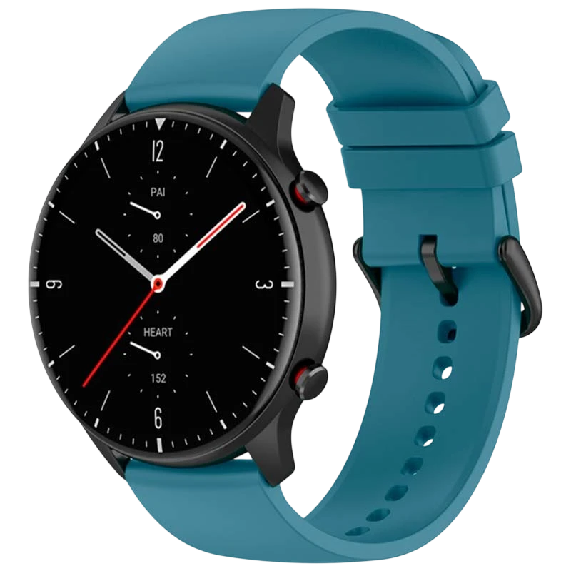 Bracelet en silicone Universal 22mm Bleu pour Smartwatch Xiaomi/Amazfit/Samsung/Huawei/Realme/Ticwatch