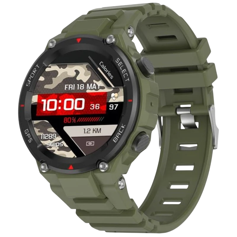 DT NO.1 DT5 Vert 1,45 pouces AMOLED GPS 14 jours +150 sports IP68 Smartwatch
